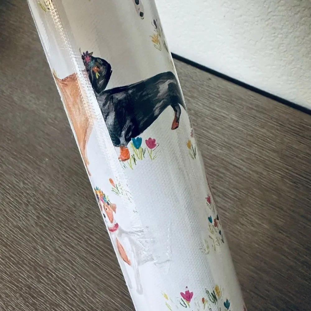 Floral Dog Print Pattern Gift Wrapping Paper Gift Wrap Roll